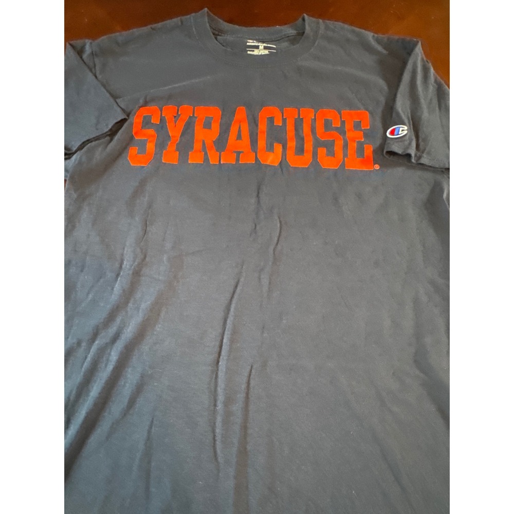 Champion Syracuse University Graphic Tee Navy Blue Size Medium Mens T-Shirt